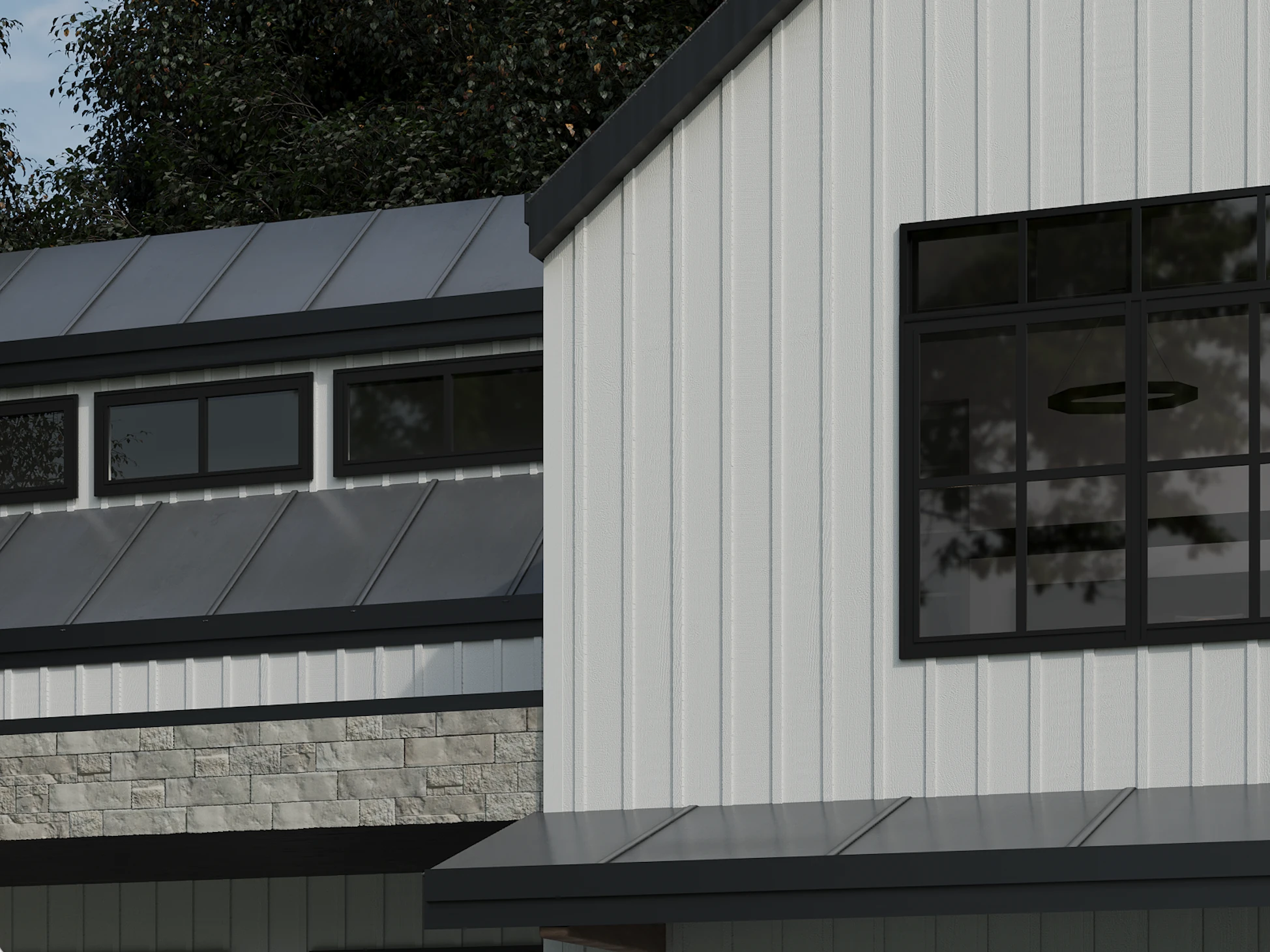 Maibec CanExel Board & Batten White Wall Cladding visualization by Maibec